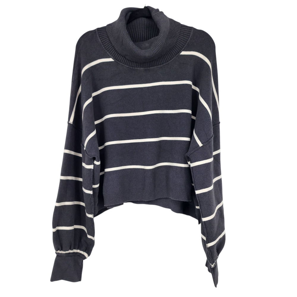 Free People Paulie Striped Turtleneck Long Sleeve Sweater Top Size XS